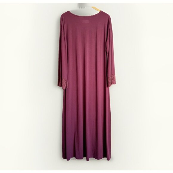 Soft Surroundings Women Crochet Trimmed Fit & Flare Midi Dress Sz Medium Purple - Picture 2 of 7